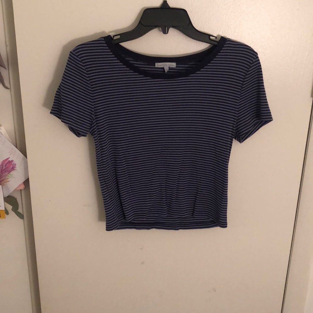 Blue striped crop top